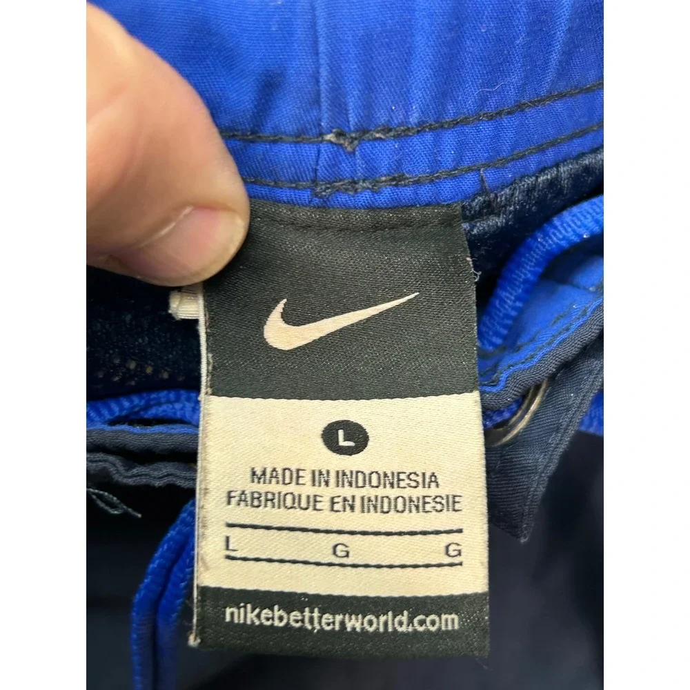 Nike Mens Swim Trunks Navy Blue Abstract Side Stripe Board Shorts Large 8 Inseam